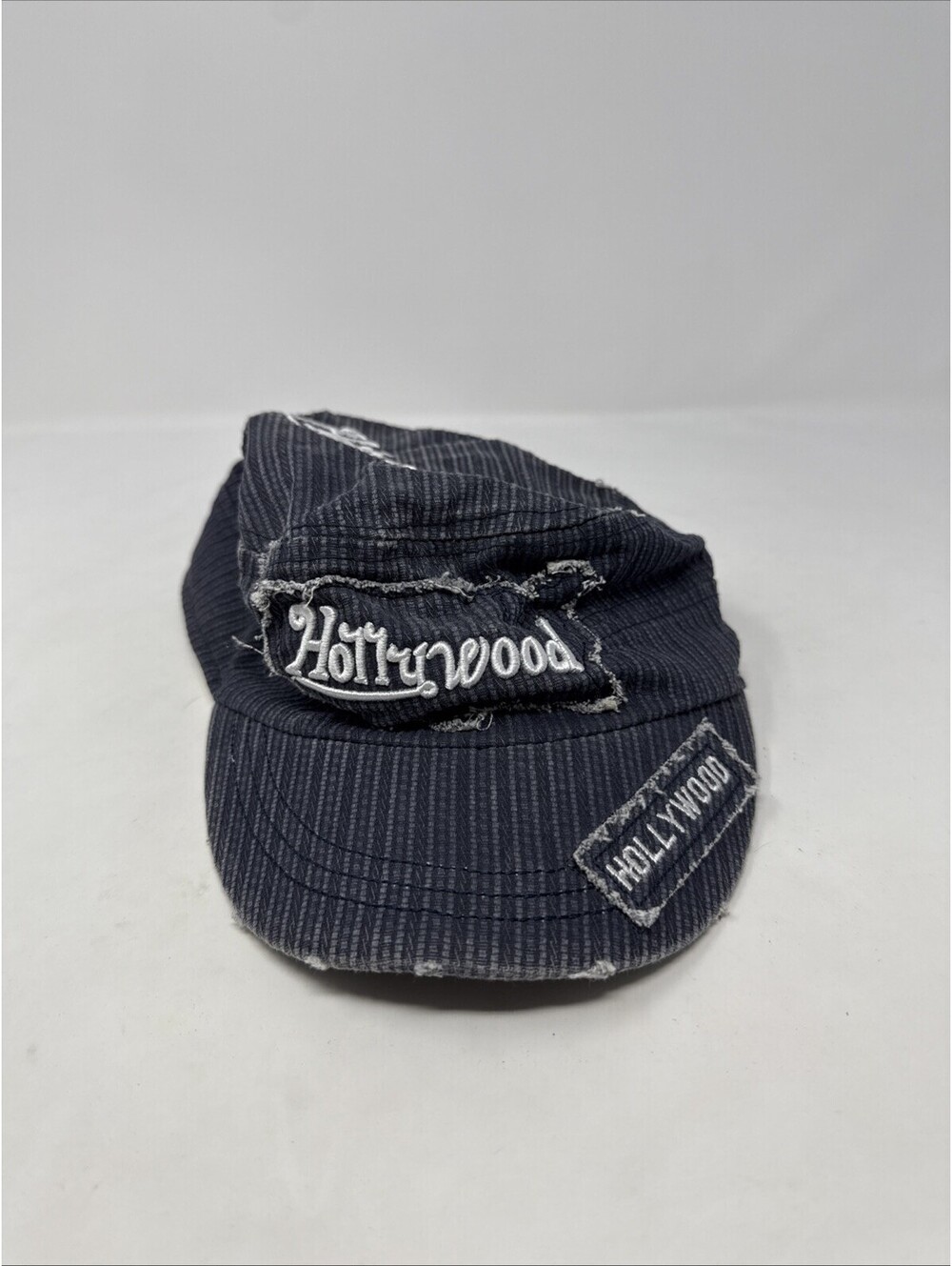 Hollywood California Strapback Hat Baseball Cap Distressed Design OSFA Grey